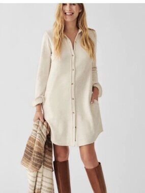 Faherty Legend Cream Sweater Dress Large